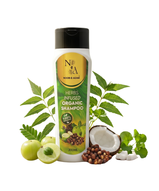 Noor-E-Azam Herbs Infused Organic Shampoo 300ml - 100% Natural Hair Care